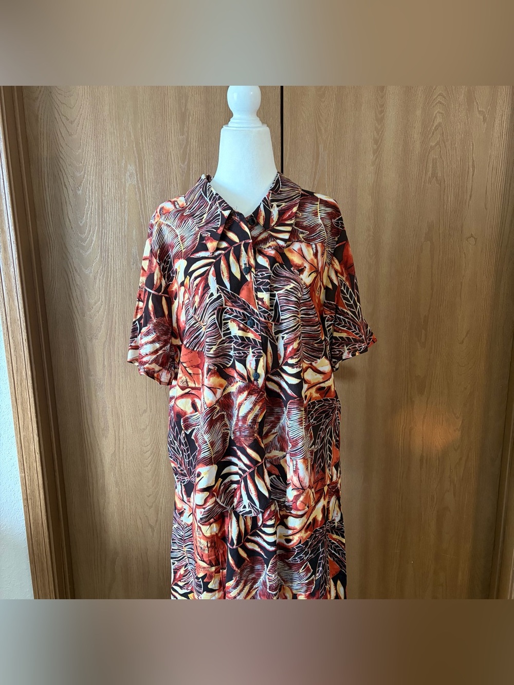 Deadstock Tropical 2 piece blouse and maxi skirt set